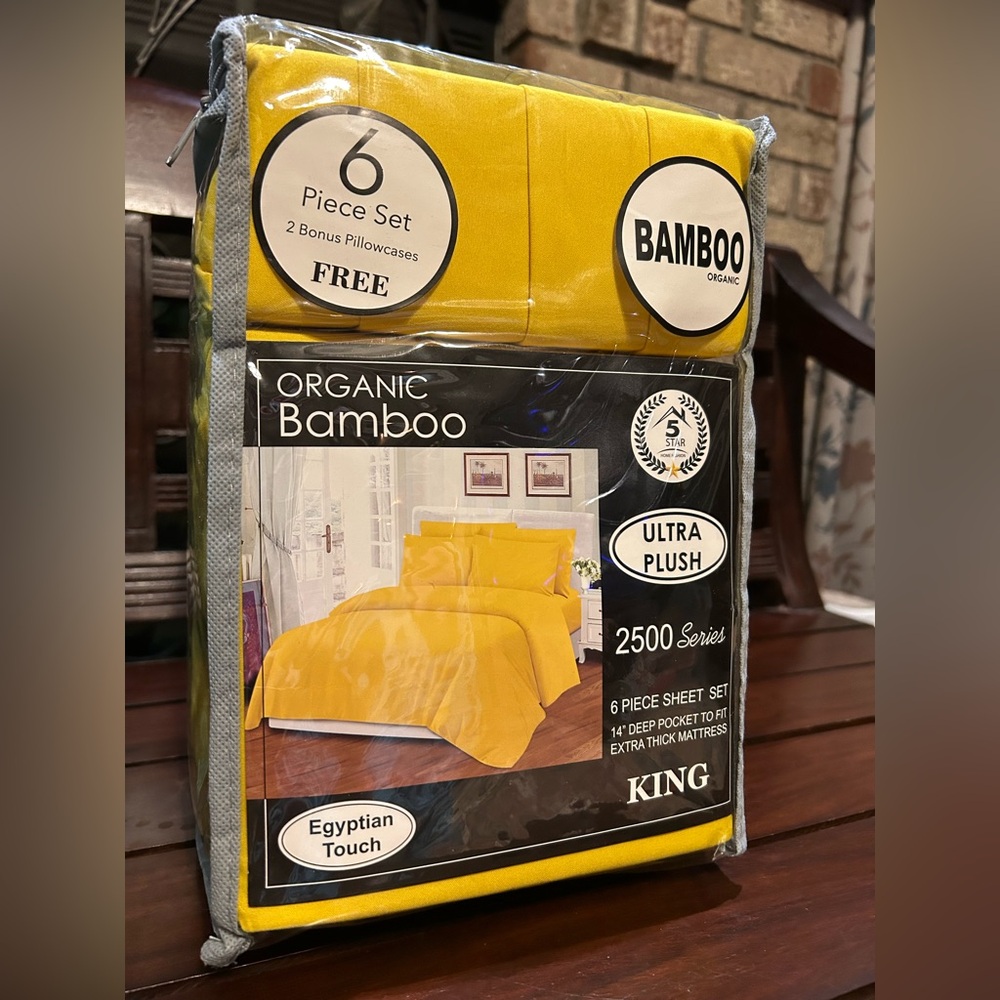 BAMBOO Organic King Sheet Set in Bright Yellow